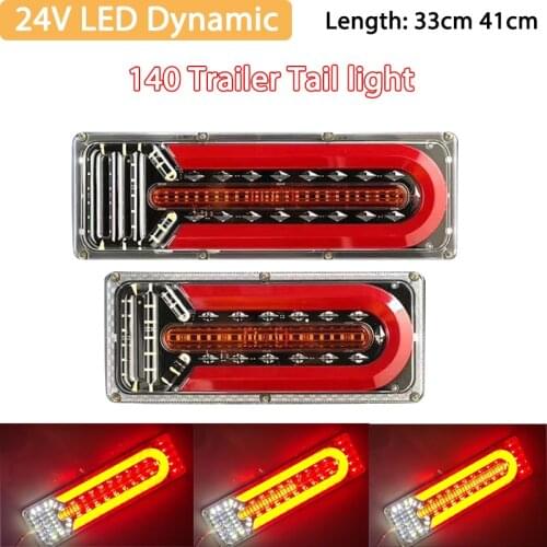 Pair 24V LED Dynamic Car Truck Rear Lamp Tail Light Brake Light Turn Signal Lamp For Trailer Van Boat RV Caravan Bus Lorry