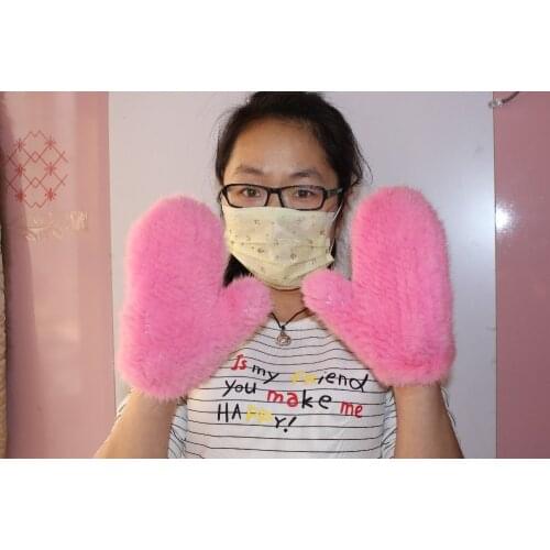Real fur mink gloves free shopping