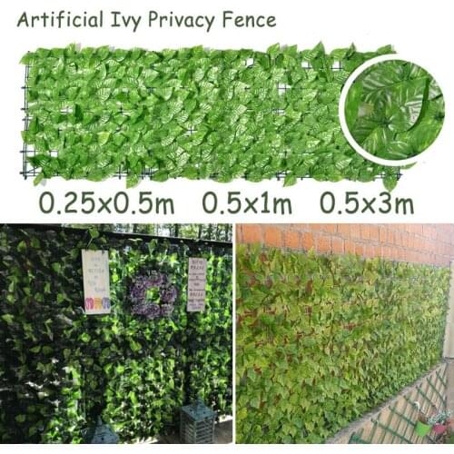 Plastic Artificial Green Leaf Roll Simulation Fence Net Screen Hedge Wall Balcony Fence Home Garden Green Plant Wall Decoration