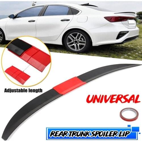 2PCS Adjustable ABS Car Rear Wing Spoiler Roof Tail Trunk Spoiler Wing Lip Trim Kit Protector Carbon Fiber Tail Side Skirt Lip
