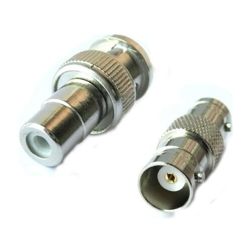 RF connectors BNC - RCA Adapter BNC Female To RCA Male Connector + BNC Male to RCA Female Nickelplated Straight Connector