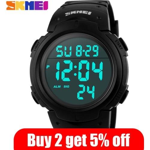 SKMEI Men Sports Watches Chronos Countdown Mens Watch Waterproof LED Digital Watch Man Electronic Clock Relogio Masculino 1068