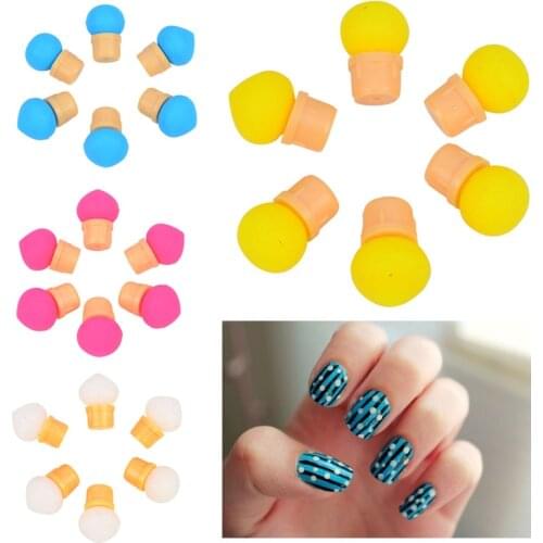 6PCS Nail Art Replace Head Silicone Gradient Picking doting Pen Nail Art Brush Nail Art Tool Accessories UV Gel