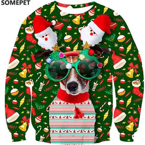 Funny Fake Christmas Sweater Unisex Men Women Ugly Christmas Sweater For Holidays Santa Elf Sweater Autumn Winter Xmas Clothing