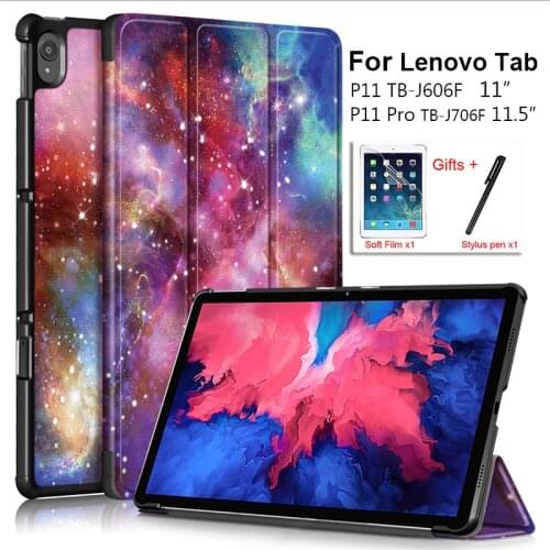 Smart Tablet Case for Lenovo Tab P11 TB-J606F 11 Inch Folding Stand Cover Sleep/Wake Case for Lenovo Tab P11Pro 11.5'' Shell