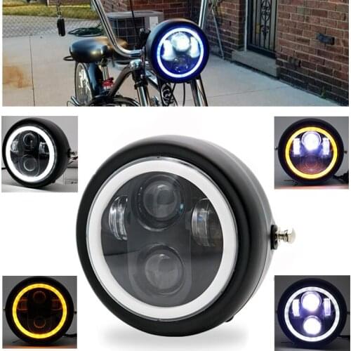 High Quality 6.5" Motorcycle Headlight LED Lamp Hi/Lo Beam With Bracket For Harley Cafe Racer