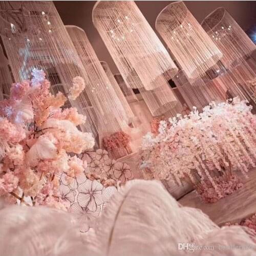 Upscale Design Ceiling Decor Ferris Wheel Hanging Ring With Sagging Line Curtain Hoop Garland for Wedding Party Decoration Props