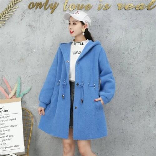 Female Middle-aged Jacket Fashion Mink Velvet 2021 Female Autumn Winter New Plus Fertilizer Plus Size Mid-length Velvet Coat C25