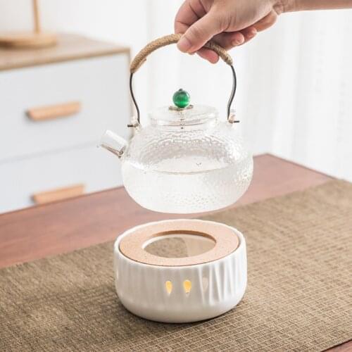 1Pc Hollow Candle Heating Warm Tea Stove Ceramic Teapot Warmer Holder Round Base Tea Warmer Insulation Base Tea Coffee Teaware