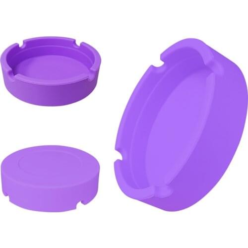 1pc Silica Gel Ashtrays Glow In The Dark Luminous Groove Soft Drop Resistance Soot Container Silicone Smoking Cigarette Ciga