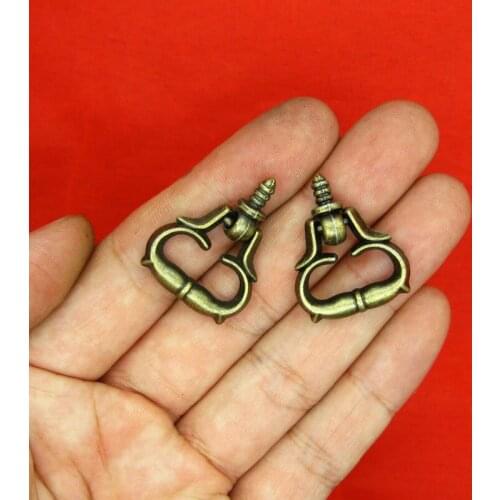 10pcs Screw handle Chinese Medicine Cabinet Pull Antique Bronze wood box case Handle Jewelry Box Knob Drawer Pull