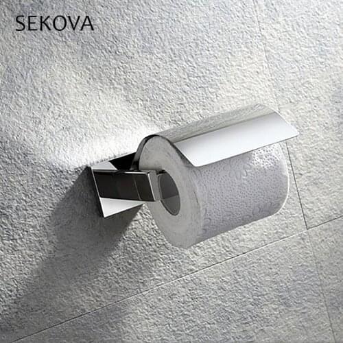 304 Stainless Steel Mirror Chrome Surface Paper Holder With Cover Bathroom Wall Mounted Paper Towel Rack