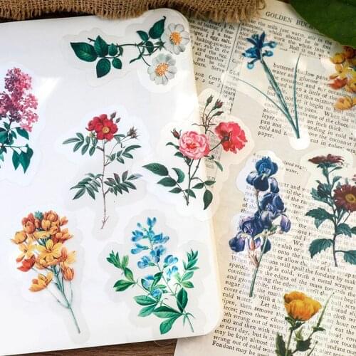 40pcs Plants Flowers Series Washi Sticker Pack Journal DIY Decoration Stickers Scrapbook Stationery Diary Stickers