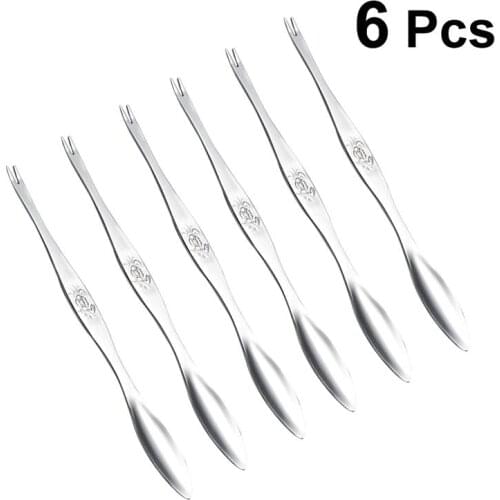 6pcs Stainless Steel New Crab Shape Die Cast Quick Shellfish Lobster Cracker Seafood Tools Clip Needle Fork Picks Pincer Nut Set