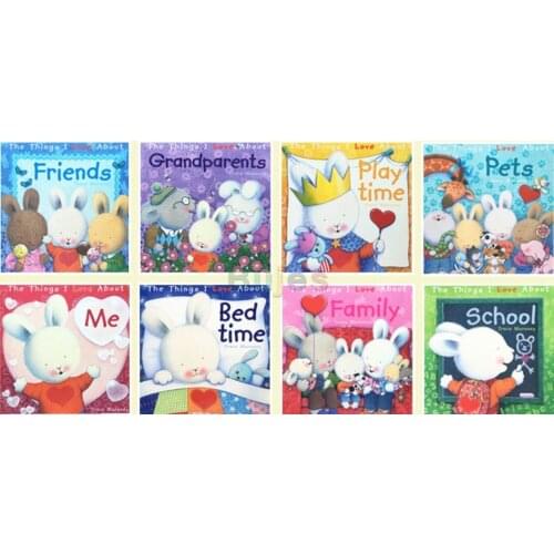 8pc Picture book on emotional management of Maomao rabbit children,when i feel The Things I Love,english bed time story books