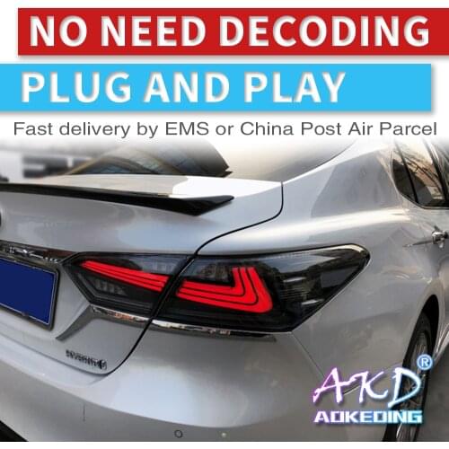 AKD tuning cars Tail lights For Toyota Camry 2018 Hybrid Taillights LED DRL Running lights Fog lights Rear parking lights