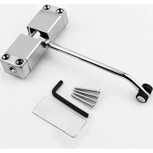 Door Automatic Closer Aluminum Alloy Automatic Door Spring Silver Tone Intensity, Suitable For Fire Door 30kg