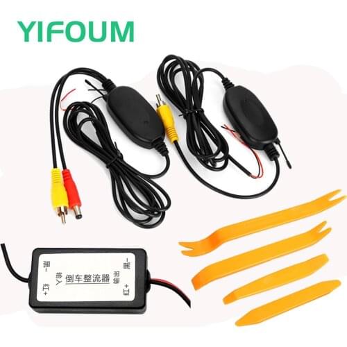 YIFOUM 2.4Ghz Wireless RCA Video Transmitter Receiver + 12V DC Power Relay Capacitor Filter Connector Rectifier For Car Camera