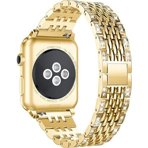 Luxury watch strap for Apple watch 5/4/3/2/1 band 40mm 38mm 44mm 42mm iwatch band Diamond Stainless Steel link Bracelet