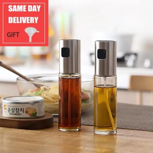 Household Oil Spray Bottle, Kitchen Oil Spray Can, Reduced Fat Glass Oil Spray Can, Leak-proof Atomized Soy Sauce Vinegar Barbec