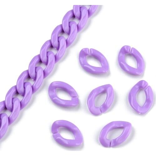 100PC Colorful Macaron Candy Color Chain Beads Connector link Chain for Jewelry Making Components Bag Strap DIY Plastic Chain