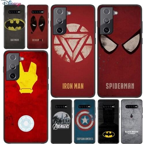 Soft Black Cover Avenger Marvel Superhero Logo For Samsung Galaxy S21 S20 FE Ultra S10 S10e Lite S9 S8 S7 Edge Plus Phone Case