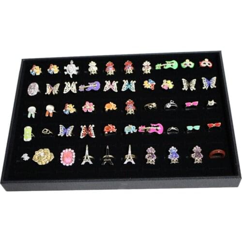 Black Velvet 100 Ring Display Storage Box Organiser Earring Holders Tray