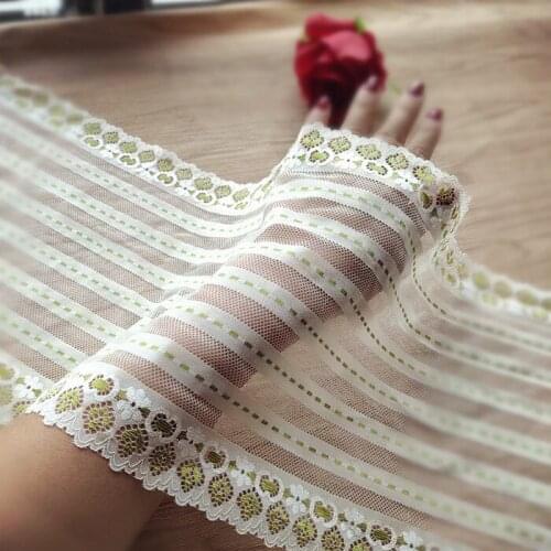 2M/lot 22cm pink/yellow/purple stripe mesh elastic lace trim ladies garment bra underwear baby doll home deco accessories X127