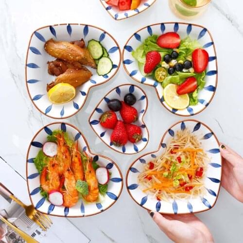 FANCITY Japanese ceramic personality home peach heart bowl creative love bowl afternoon tea dessert bowl fruit salad bowl breakf