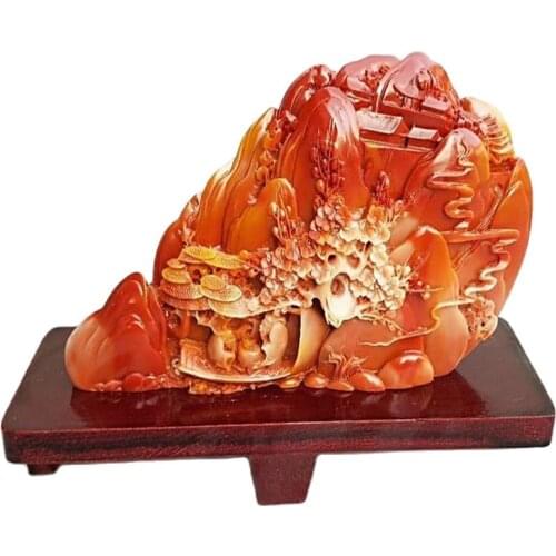 China Shoushan Stone Old Hand Carved Hanmei Aoxue Stone Carving Statue