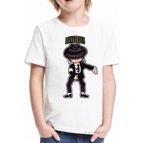 Boys/Girls Cartoon Boy Cat Dancer Funny Printed T-shirt Kids Summer Short Sleeve Top Unisex Casual T-shirt Kids Streetwear