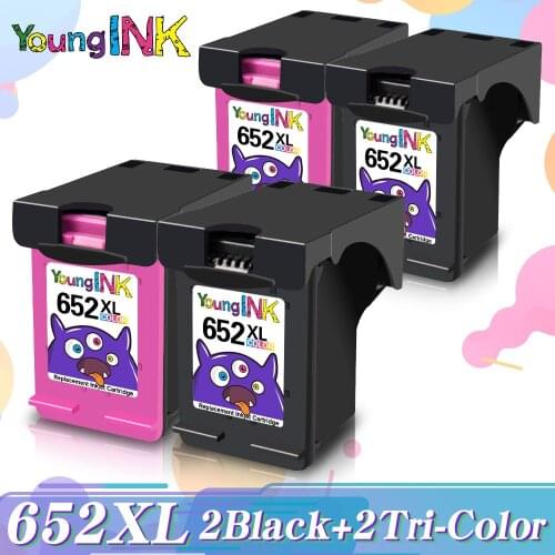 Ink Cartridge Youngink Remanufactured replacement For HP 652XL hp652 For HP Deskjet 2136 2138 4538 4675 4676 5085 5275 Printer