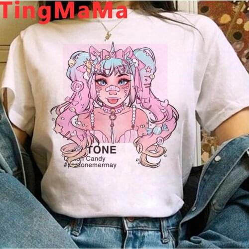 Japanese Anime Harajuku E-girls Punk t-shirt t shirt women harajuku streetwear tumblr 2021 plus size summer top clothes tumblr