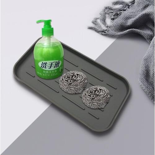 Bowl Plate Drain Tray Kitchen Sink Silicone Dish Thick Drying Mat Pad Multifunctional Organizador Cocina Sundries Storage Tray
