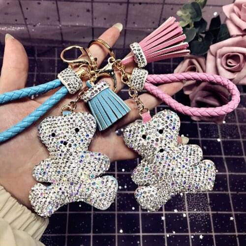 Cartoon Animal Little Bear Keychain For Men Women Bag Ornament Phone Key Chain Porte Clef Keyring Bag Decoration