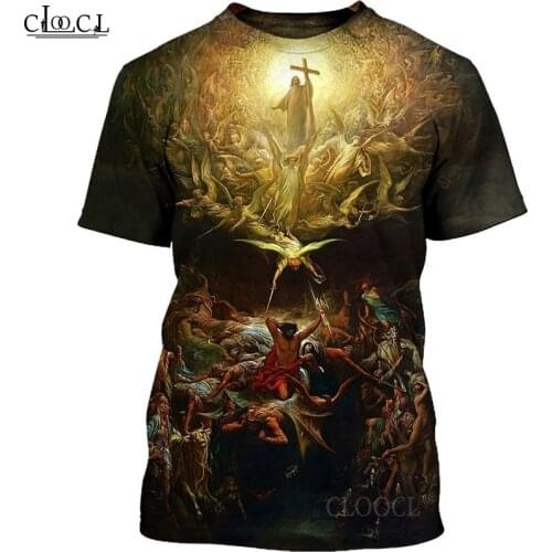 HX 2021 Unisex T-Shirt Men Streetwear Christian Jesus Catholic 3D Print Harajuku Short Sleeve Casual Pullover Drop Shipping