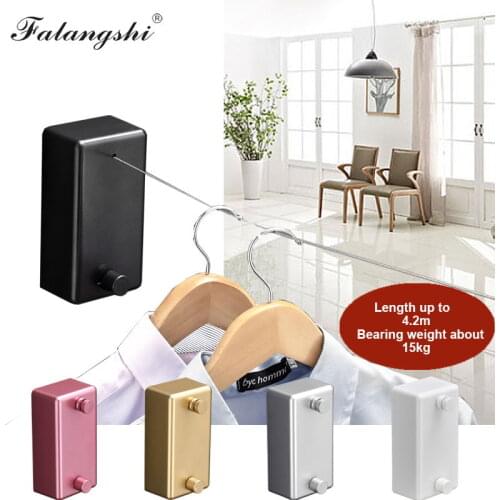 Wall Mounted Retractable Clothesline Drying Rack Multiple Color Indoor Outdoor Clothes Rack Laundry Dryer Single Layer WB3007