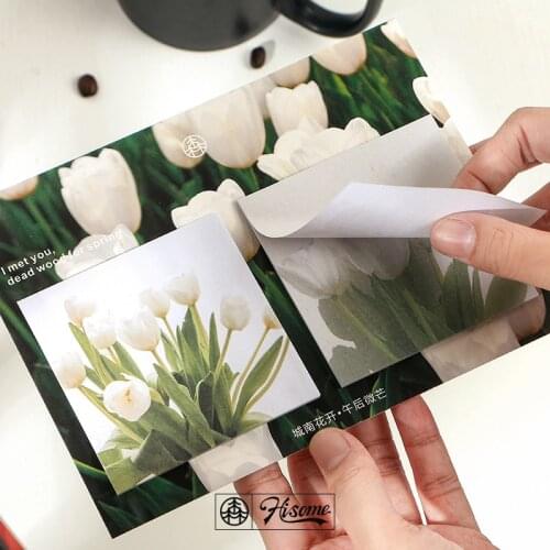 New Novelty Cute Creative Paper Sticky Notes Flower Series Memo Pad Cute Message Note Gift Korean Stationery School Supplies