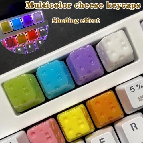 1pc Cheese Cake KeyCaps creativity handmade Pink Esc R4 Resin Keycap For Cross axis Mechanical Keyboard girls gifts