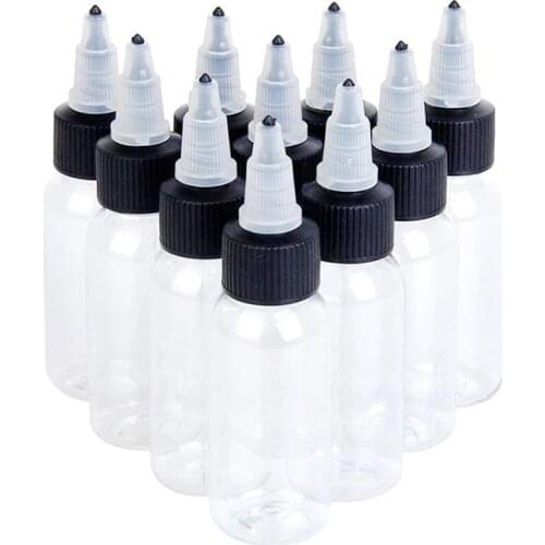 10PCS/lot Plastic Container 30ML 60ML 100ML 120ML Airbrush Ink Bottles Crystal Clear Spare Paint Ink Bottle Free Shipping