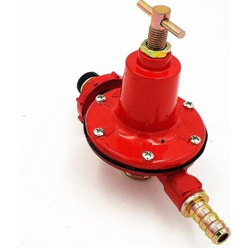 Furnace Gas Pressure Reducing Valve LP Gas Propane Regulator Adjustable Liquefied Gas Medium Pressure Valve for BBQ Camping, Red