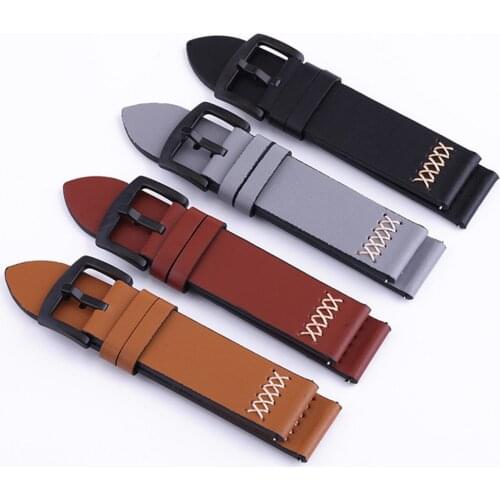 Cowhide Watchbands 18 20 22 24mm Women Men Quick Release For Samsung Gear S3 Genuine Leather Vintage Watch Band Strap