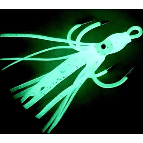 Fishing Lure Glow Night Quadruple Hook Luminous Octopus Artificial Bait Hook