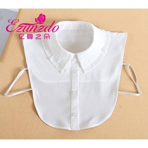 Detachable Collar False Collar Lapel Blouse Top Women Cloth Cotton Black Lapel Necklace Shirt Fake False Collar Lapel Blouse Top