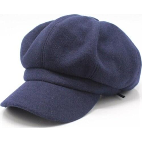 Seioum Winter Hats For Women Winter Cap Wool Hat Female Button Baseball Cap Sun Visor Hat Gorras Casquette Black Fall Boina Bone