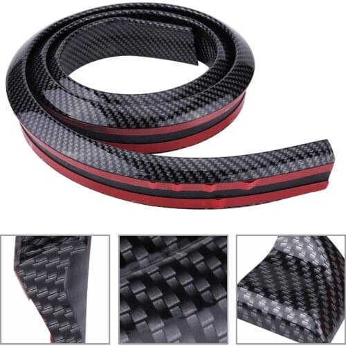 Rear Trunk Spoiler 1.5m/4.9ft Carbon Fiber Soft Rubber Car Rear Roof Trunk Spoilers Wing Lip Sticker Rear Trunk Spoiler