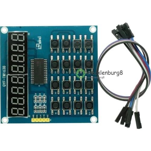 TM1638 LED Display 8-Bit Digital Tube Module 3-Wire 16 Keys 8 Bits Keyboard Scan And KEY LED Display Module For Arduino DIY Kit