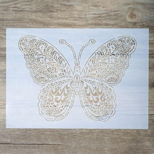 A4 A3 A2 Size DIY Craft Butterfly Stencil For Wall Painting Scrapbooking Stamping Stamp Album Decorative Embossing Paper Card