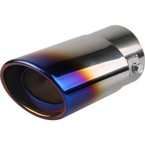 Universal Car Exhaust Muffler Tip Round Exhaust Tail Muffler Tip Stainless Steel Pipe Blue Car Accessories Muffler Pipe