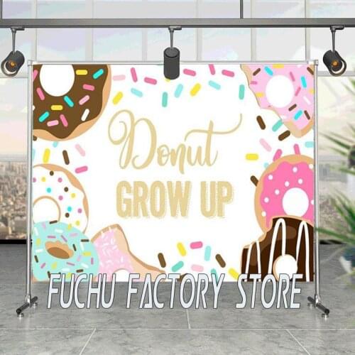 New Candy Donut Theme Party Children Baby Birthday Scene Layout Cloth Studio Photo Shoot Vinyl Background